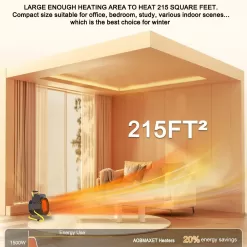 AOBMAXET Outdoor Heaters for Patio, 1500W Portable Electric Garage Heater