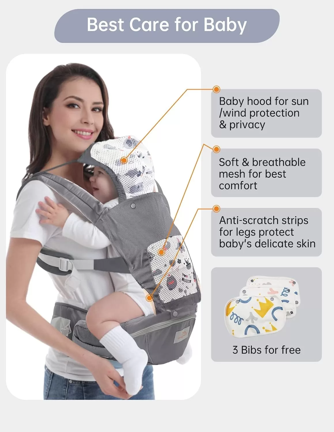 Baby Carrier Newborn to Toddler, Mumgaroo Ergonomic 6-in-1 Baby Carrier