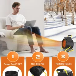 AOBMAXET Outdoor Heaters for Patio, 1500W Portable Electric Garage Heater