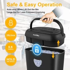 Paper Shredder, 14-Sheet Cross Cut with 6.6-Gallon Basket, P-4 Security Level