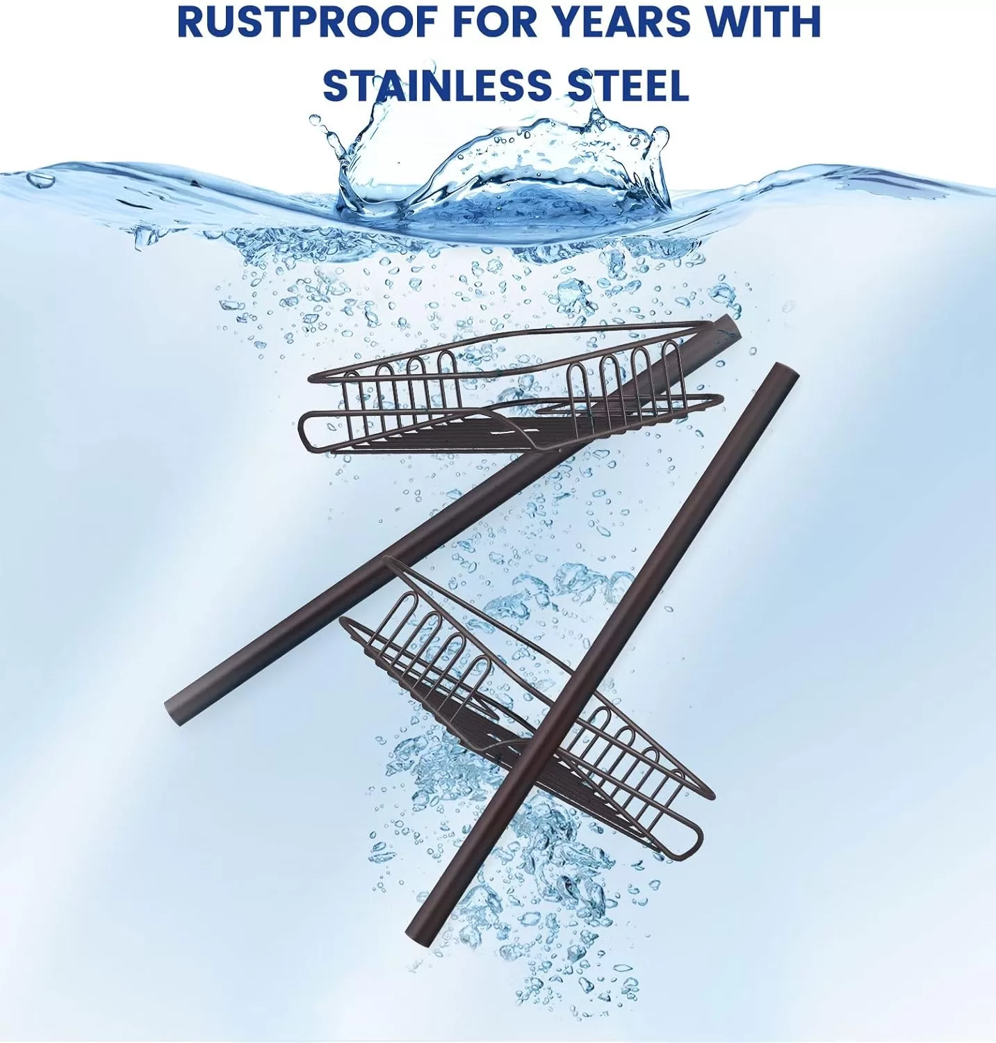 SEIRIONE Tension Corner Shower Pole Caddy, Rustproof Stainless Steel, Oil Bronze