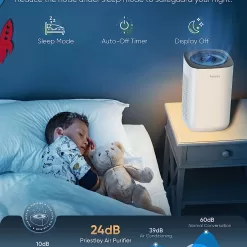 Air Purifiers for Home Large Room up to 1000 Ft², Smart WiFi Control, Removes 99.97% of Particles
