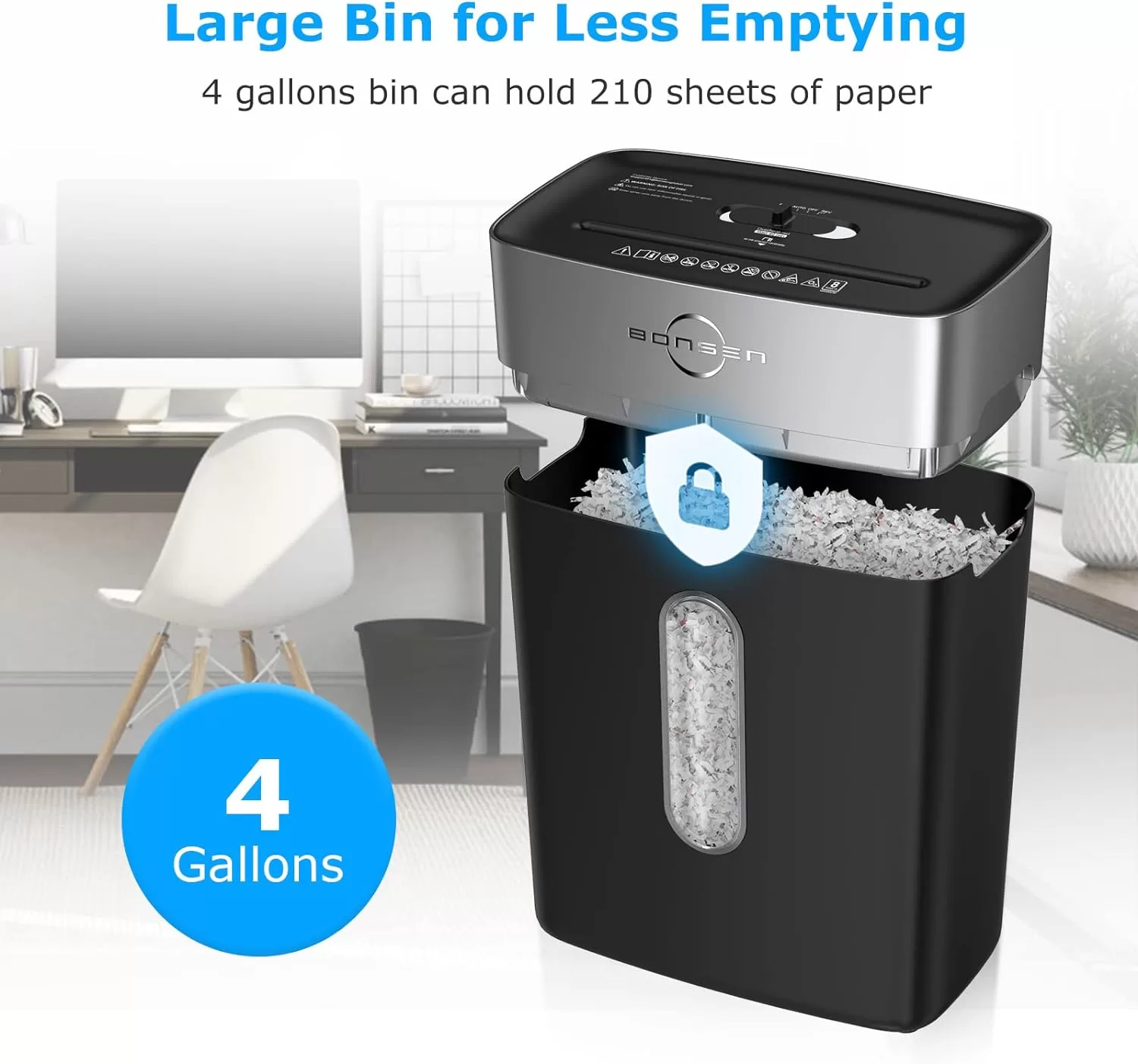 BONSEN Shredder for Home Office, 8-Sheet Crosscut Credit Card Shredder (S3101)