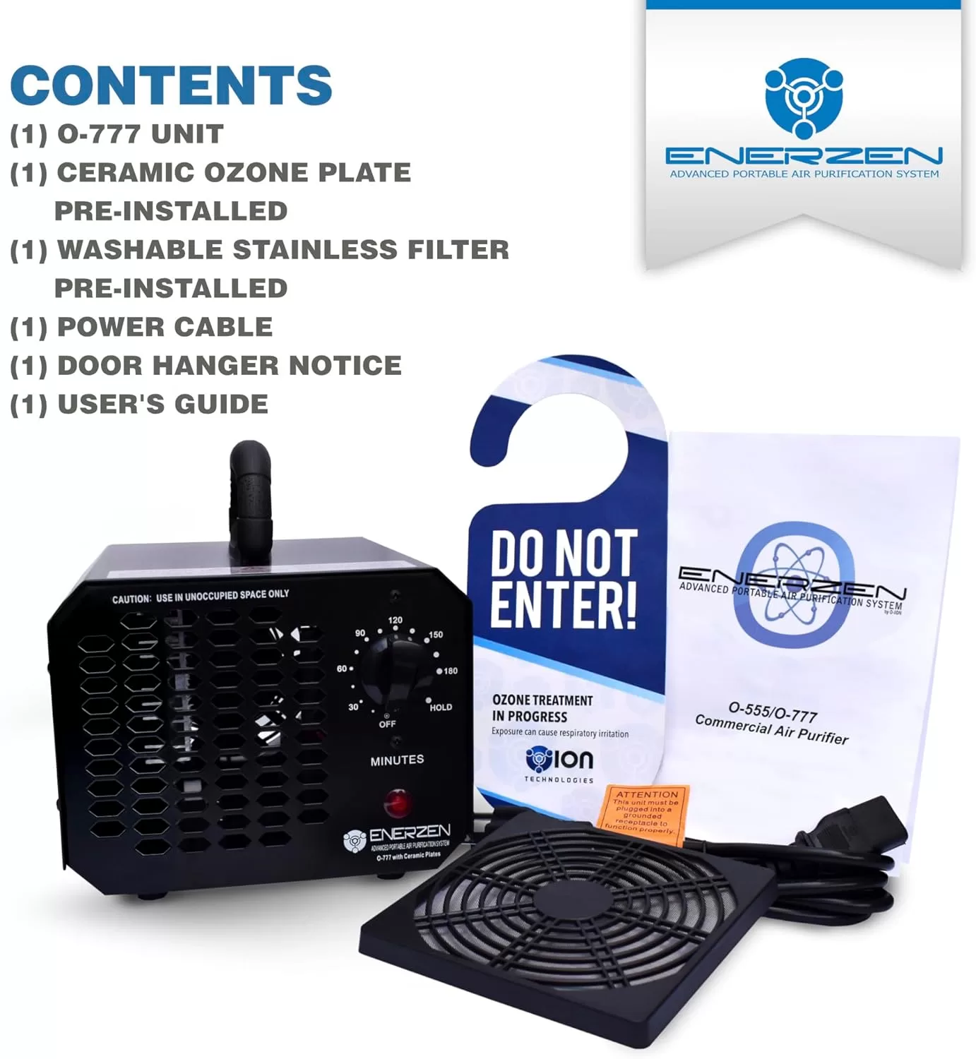 Enerzen Ozone Generator 11,000mg Industrial O3 Air Purifier Deodorizer (11,000mg - Black)