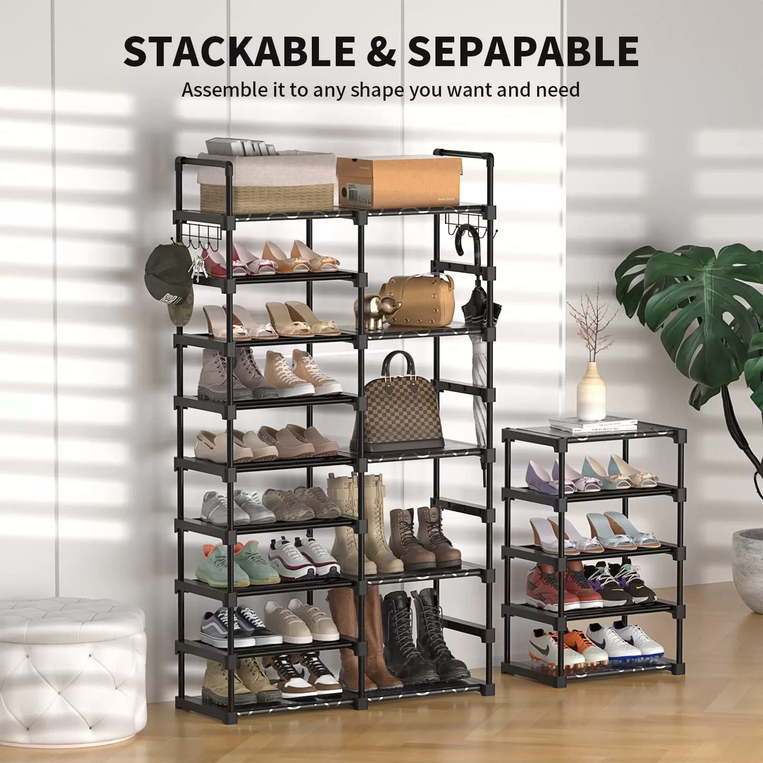 TIMEBAL 9 Tiers Shoe Rack Storage Organizer Shoe Shelf Organizer