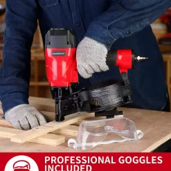 PowerSmart Roofing Nailer, 15 Degree Roofing Nail Gun with Safety Goggles