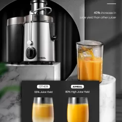 Juicer Machines, Aiheal Juicer Whole Fruit and Vegetables with 3 Speed Control, Centrifugal Juicer