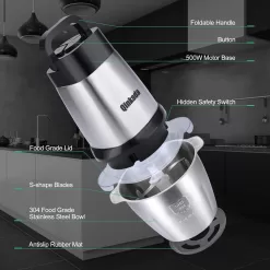 Electric Meat Grinder, Qinkada 500W Food Processor 3.5L Chopping Meat
