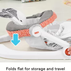 Fisher-Price Baby Portable Baby Chair Premium Sit-Me-Up Floor Seat with Snack Tray and Toy Bar,Plush Seat Pad, Peek-a-Boo Fox