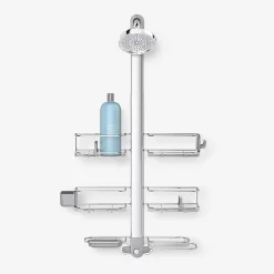 Simplehuman Adjustable and Extendable Shower Caddy XL, Stainless Steel and Anodized Aluminum