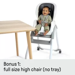 Ingenuity SmartClean Trio Elite 3-in-1 Convertible Baby High Chair, Toddler Chair, and Dining Booster Seat - Slate