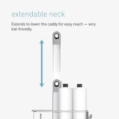 Simplehuman Adjustable and Extendable Shower Caddy XL, Stainless Steel and Anodized Aluminum