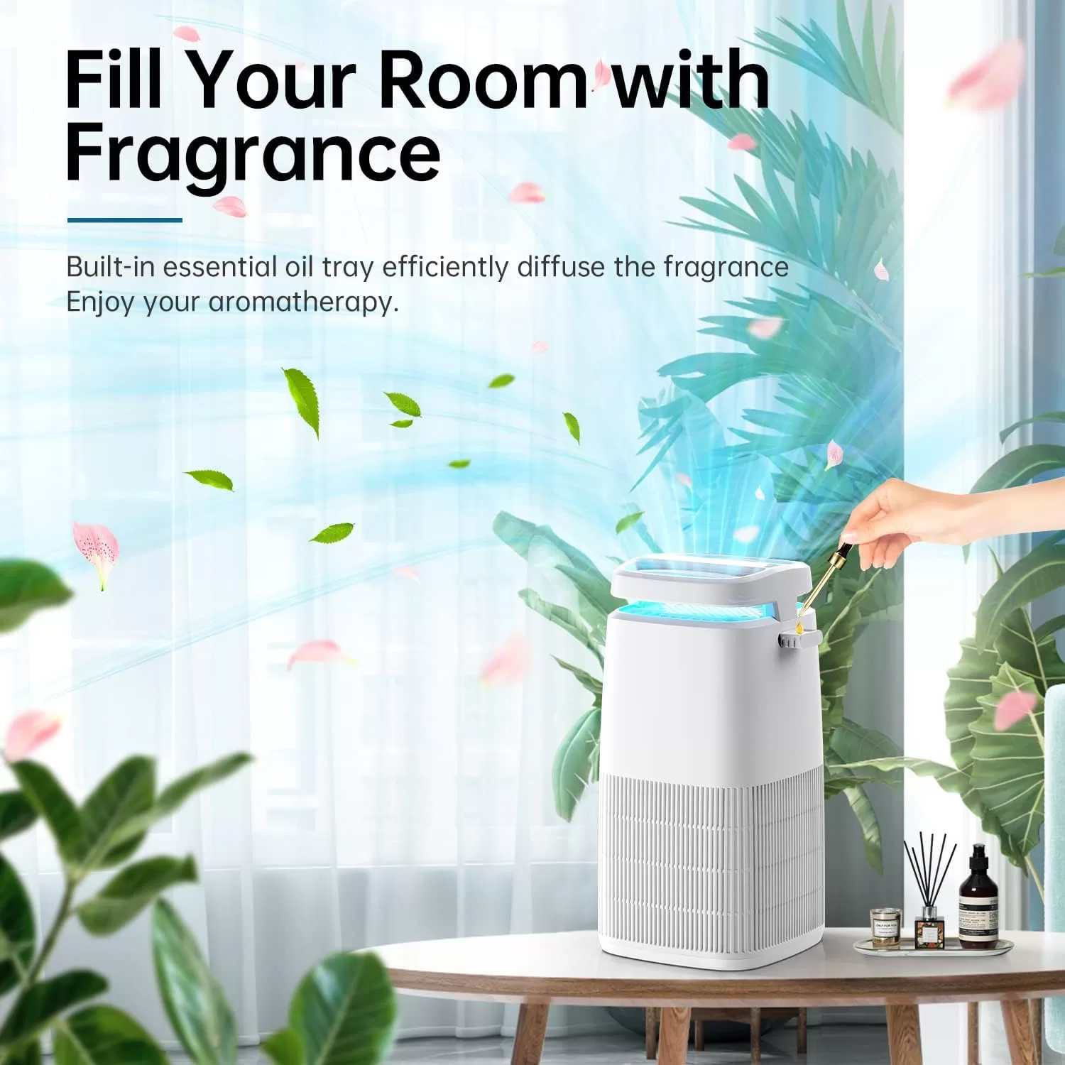POMORON MJ002H 4-in-1 Air Purifiers for Home, H13 True Hepa Filte, White