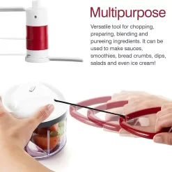 ZYLISS Easy Pull Food Chopper and Manual Food Processor - Vegetable Slicer and Dicer - Hand Held