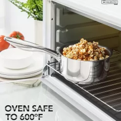 MICHELANGELO Stainless Steel Saucepan Set with Lids 1QT & 2QT & 3QT