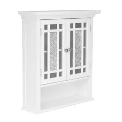 Teamson Home Windsor Wooden Over The Toilet Bathroom Removable Wall Medicine Cabinet, White