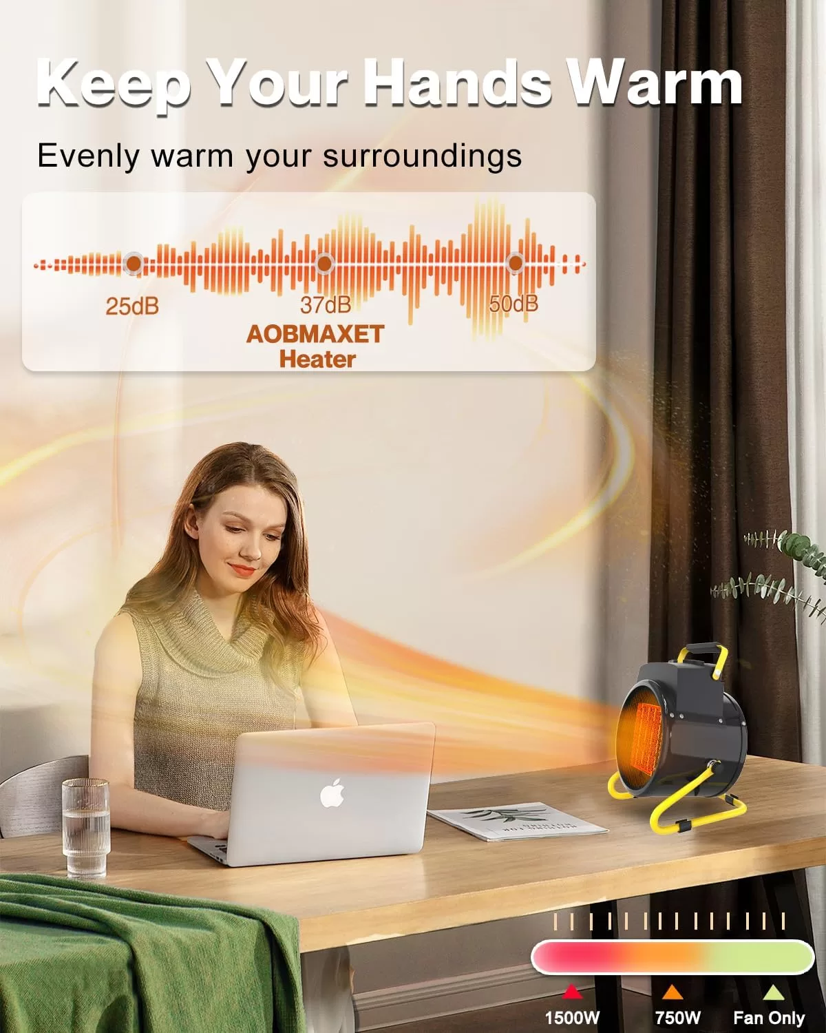 AOBMAXET Outdoor Heaters for Patio, 1500W Portable Electric Garage Heater