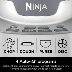 Ninja NF701 Professional XL Food Processor, 1200 Peak-Watts, 4-in-1, Feed Chute/Pusher,Silver