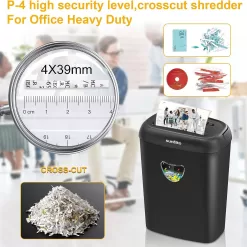 Paper Shredder, 14-Sheet Cross Cut with 6.6-Gallon Basket, P-4 Security Level