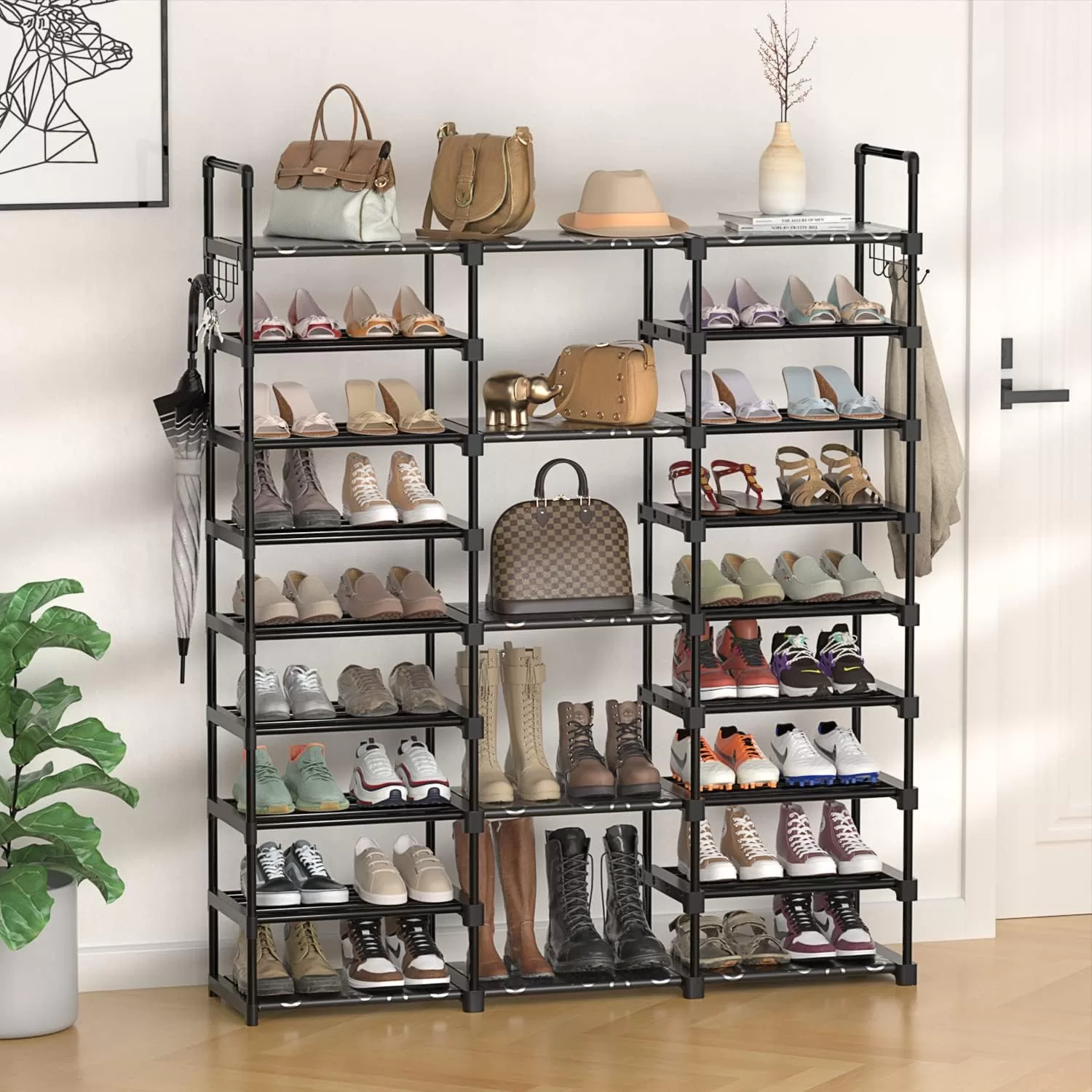 TIMEBAL 9 Tiers Shoe Rack Storage Organizer Shoe Shelf Organizer