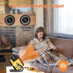 Electric Patio Heater - Greenhouse Fan Heater Portable Space Heater