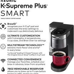 Keurig® K-Supreme Plus SMART Single Serve K-Cup Pod Coffee Maker, Black