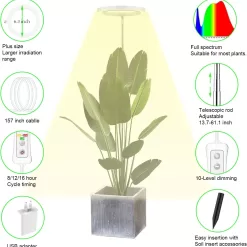 Plant Grow Light,yadoker LED Growing Light Full Spectrum for Indoor Plants, 2 Pack