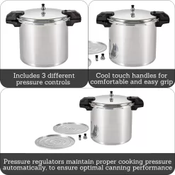 Mirro Pressure Cooker, 22 Quart, Silver