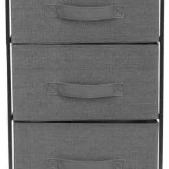 Sorbus Nightstand with 3 Drawers - Bedside Furniture & Accent End Table Storage Tower for Home, (Black/Charcoal)