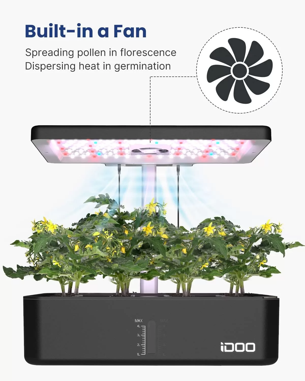 iDOO Hydroponics Growing System, 12pods Indoor Garden Plant Germination Kit
