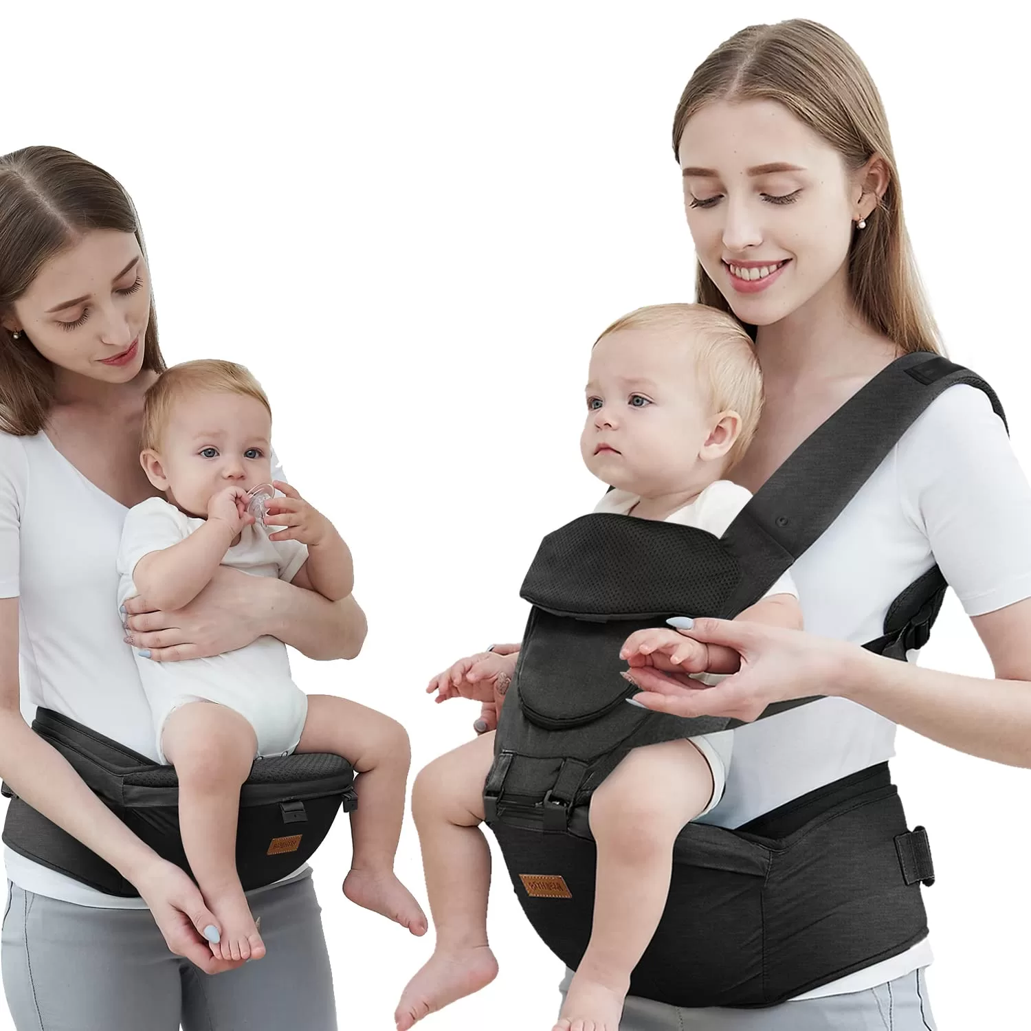 Baby Carrier with Hip Seat, Baby Carrier Newborn to Toddler (Black)