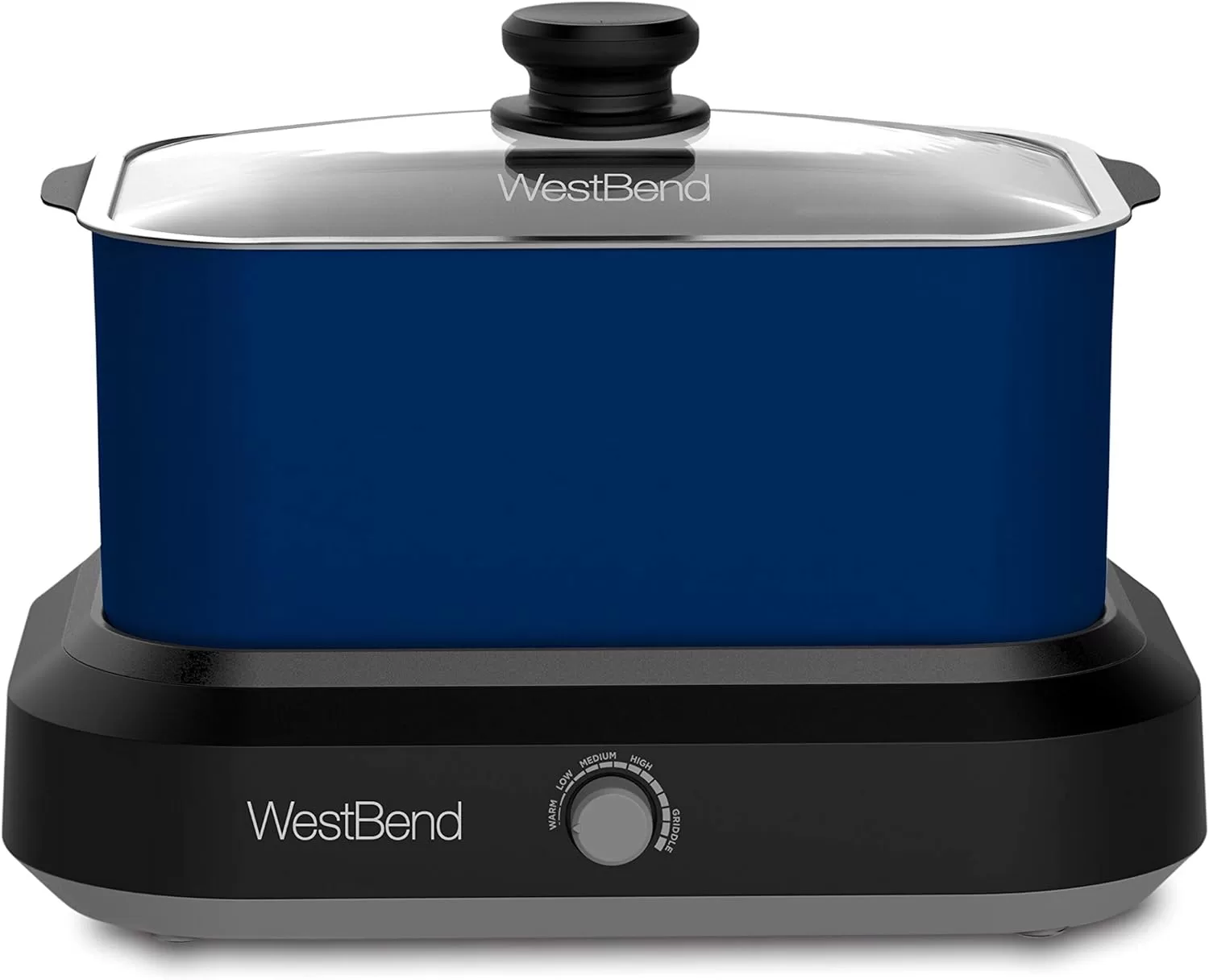 West Bend 87905B Slow Cooker Large Capacity Non-stick, 5-Quart, Blue