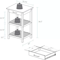 Casual Home Sunrise (Small) with Solid Harvest Hardwood Top Kitchen Island, 22.75