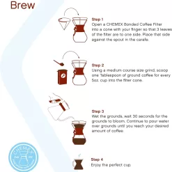 Chemex Pour-Over Glass Coffeemaker - Classic Series - 6-Cup - Exclusive Packaging