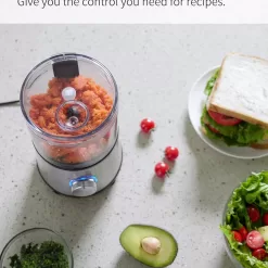 SHARDOR 3.5-Cup Food Processor Vegetable Chopper, 350 Watts with 2 Speeds Plus Pulse, Silver