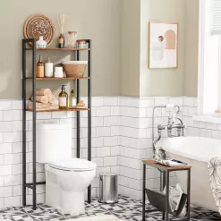 HOOBRO Over The Toilet Storage, 3-Tier Industrial Bathroom Organizer, Rustic Brown BF41TS01