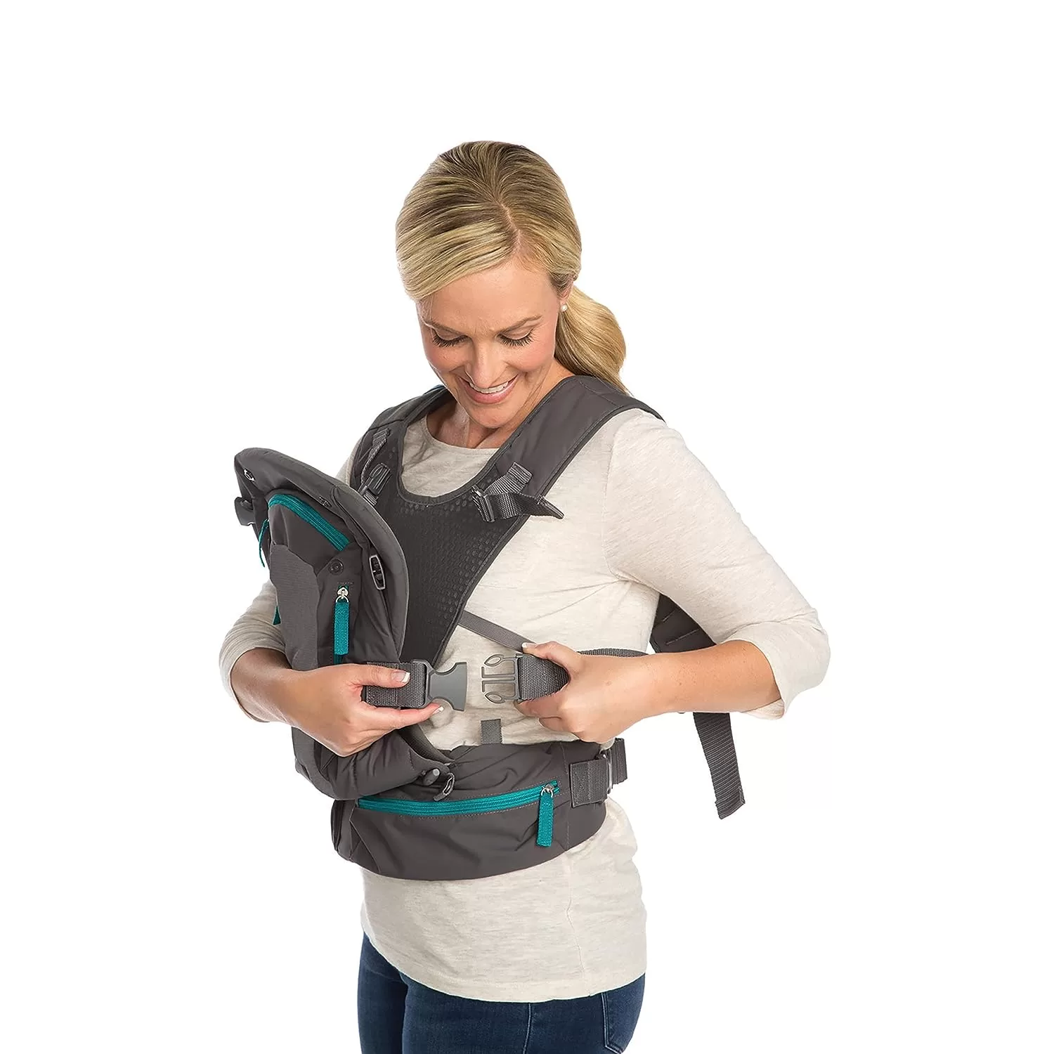 Infantino Carry On Carrier - Ergonomic, Expandable, face-in and face-Out, Front and Back Carry for Newborns and Older Babies 8-40 lbs