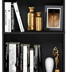 FURINNO JAYA Simply Home 5-Shelf Bookcase, 5-Tier, Black