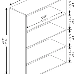 Furinno Pasir 4-Tier Bookcase/Bookshelf/Storage Shelves, White