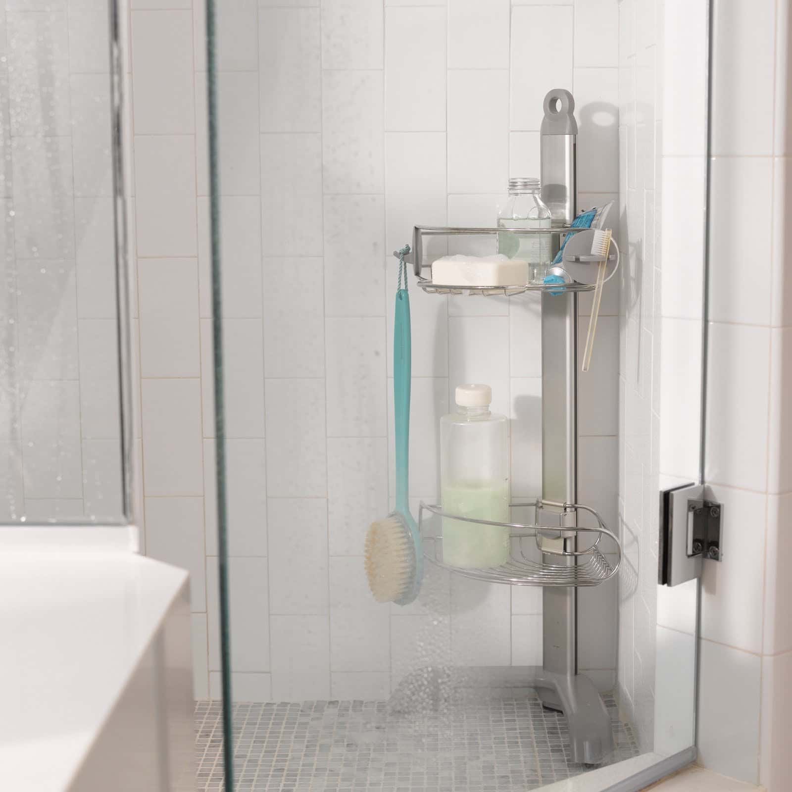 Simplehuman Corner Shower Caddy, Stainless Steel and Anodized Aluminum - Image 2