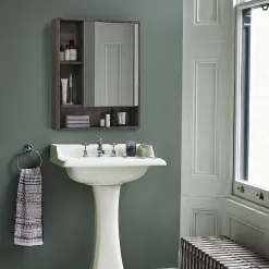 ChooChoo Bathroom Wall Mirror Cabinet, Medicine Cabinet, Grey