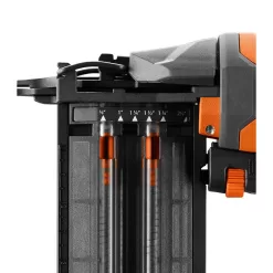 RIDGID R213BNF Pneumatic 18-Gauge 2-1/8 in. Brad Nailer with CLEAN DRIVE Technology, Tool Bag, and Sample Nails