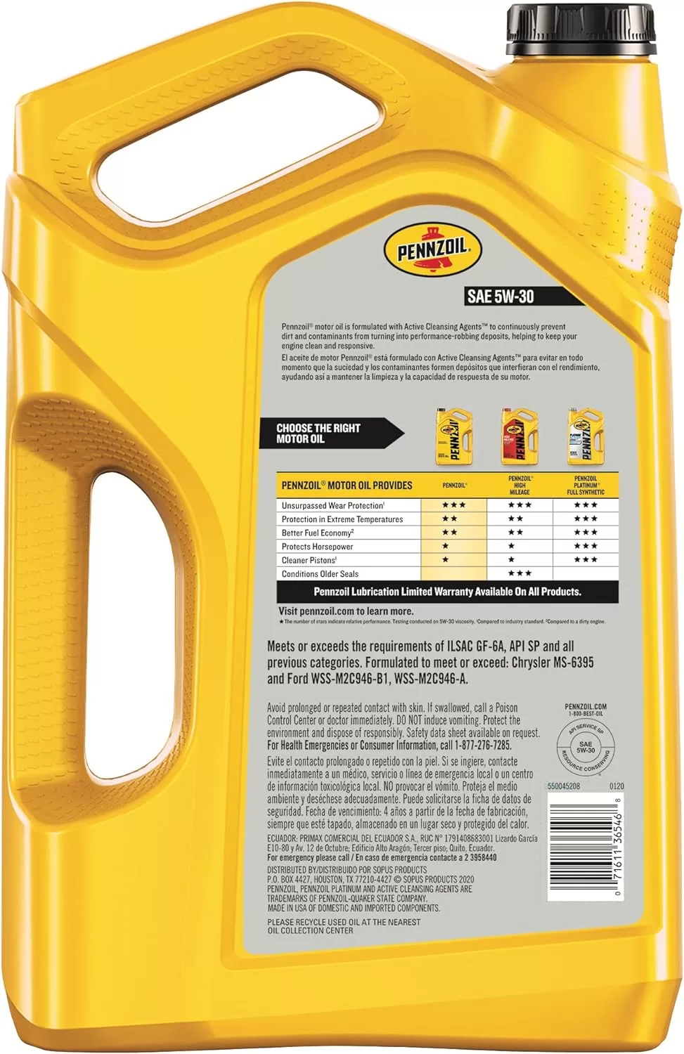 Pennzoil Synthetic Blend 5W-30 Motor Oil (5-Quart, Single-Pack)