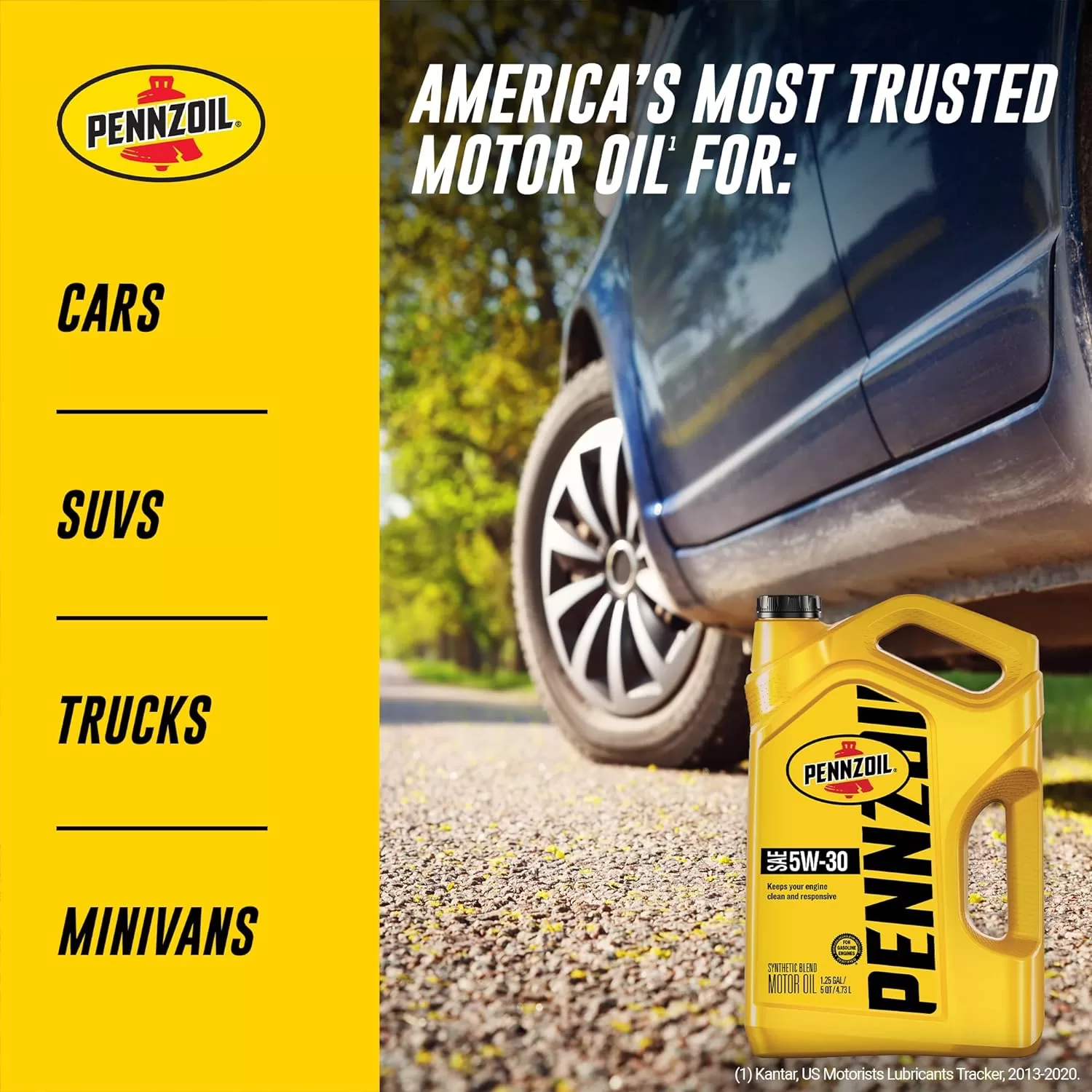 Pennzoil Synthetic Blend 5W-30 Motor Oil (5-Quart, Single-Pack)