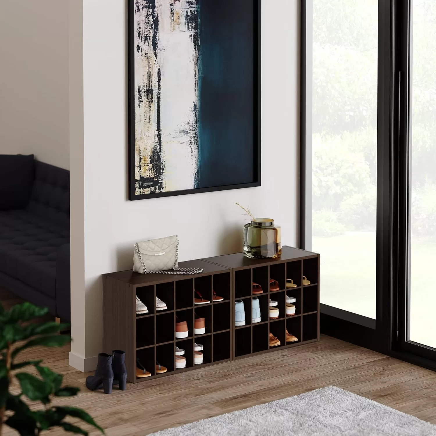 ClosetMaid 15 Cube Stackable Storage Organizer for Shoes, Espresso