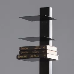 SEI Furniture 12 shelf Metal Spine Book Tower, Black