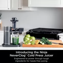 Ninja JC151 NeverClog Cold Press Juicer, Powerful Slow Juicer, Charcoal