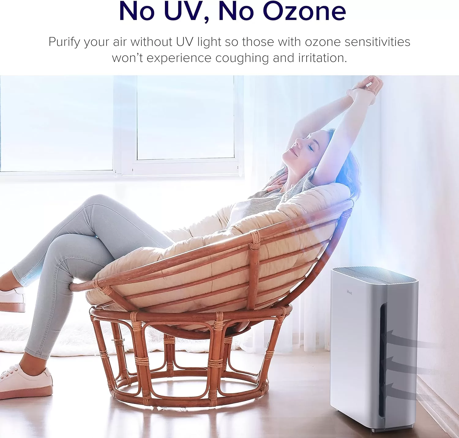 LEVOIT Air Purifiers for Home Large Room, HEPA Filter Cleaner, Grey