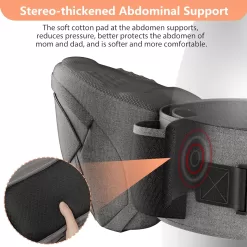 HKAI Ergonomic Baby Carrier with Adjustable Waistband & Breathable Mesh, for Newborns & Toddlers, Grey