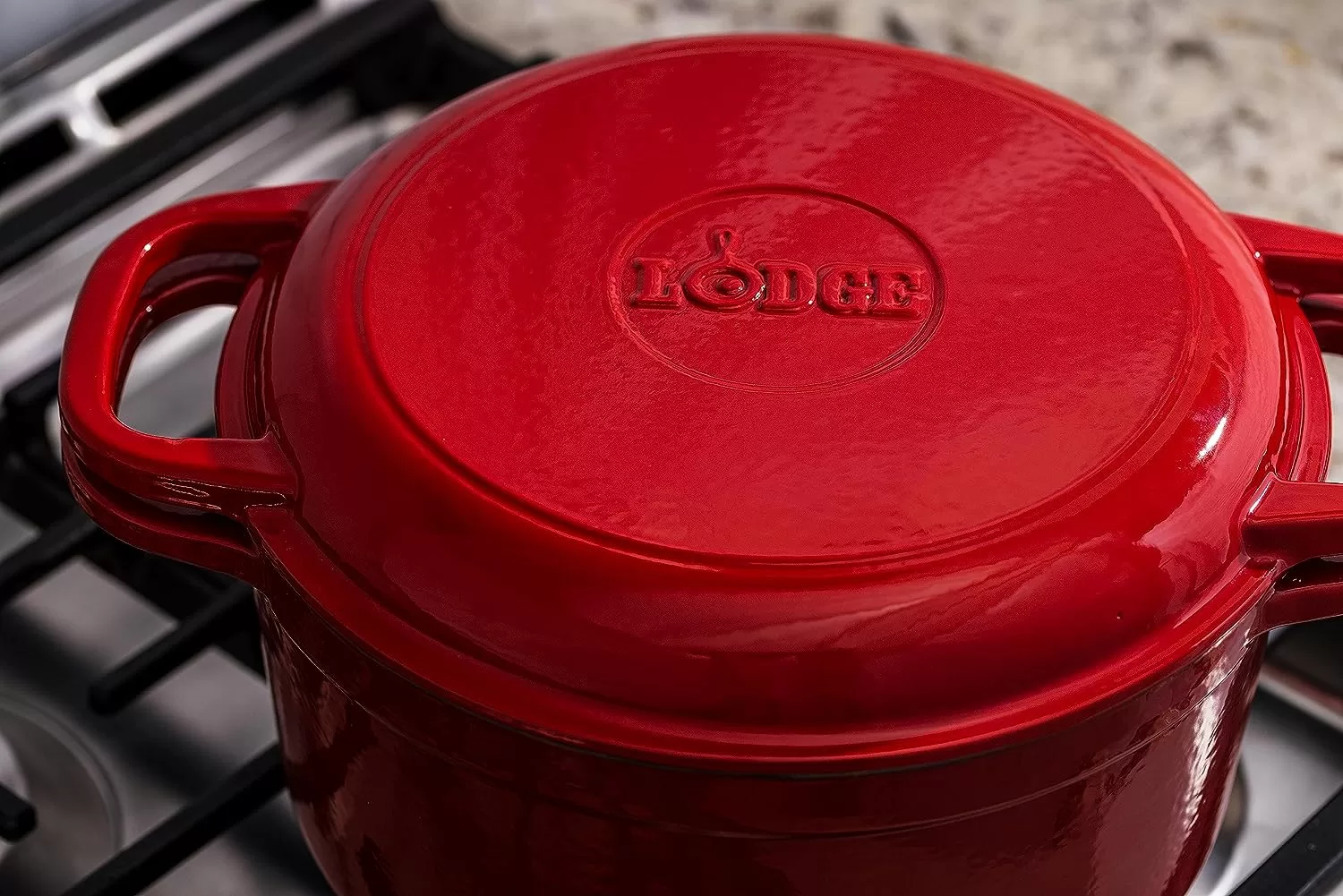 Lodge 7 Quart Essential Enameled Cast Iron Double Dutch Oven